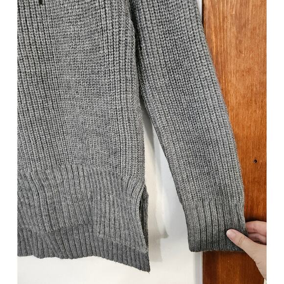 Zara Handmade Knit Floral Embroidery Sweater Sz Medium Side Slits Cozy Ribbed - Picture 5 of 9